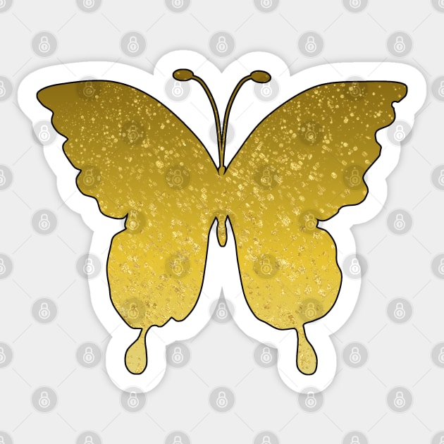 Gold Batterfly Sticker by Janremi